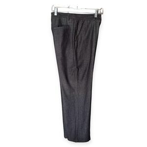 Tocca Dark Gray Wool-Blend Trousers with Brown Trim Style 4296700 Size 12